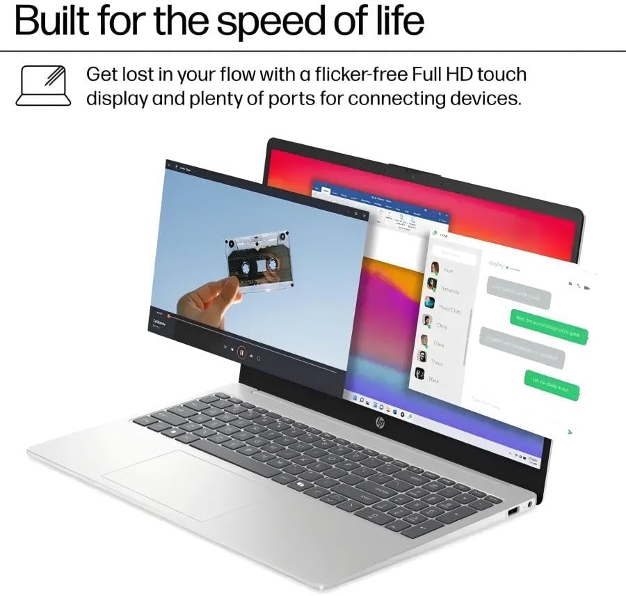 HP 15.6 Touchscreen Laptop Computer for Business, Intel 13th Gen i7-1355U(Up to 5.0 GHz), 15.6" FHD Touch Screen, 64 GB RAM, 1 TB SSD, Iris Xe GPU, Wi-Fi 6, HD Webcam, Windows 11 Pro, w/Accessories