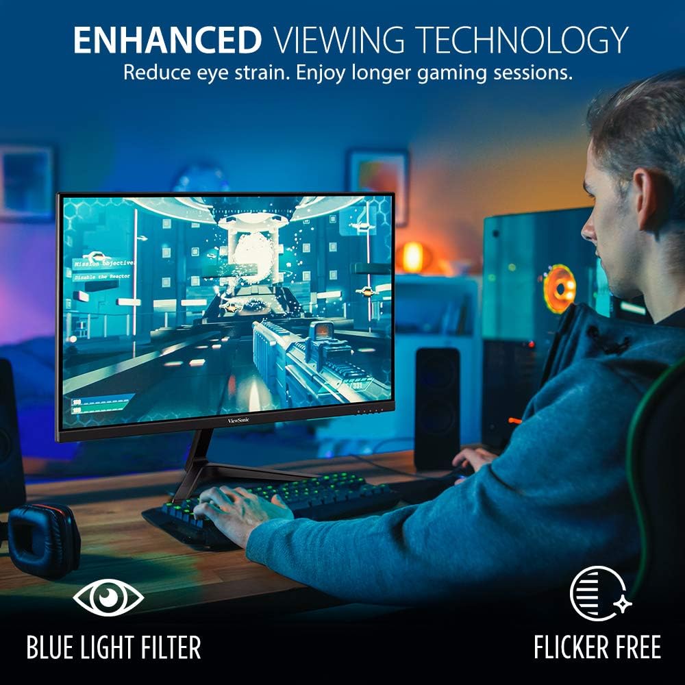 ViewSonic VX2718-P-MHD 27 Inch 1080p 1ms 180Hz Gaming Monitor with FreeSync, Eye Care, HDMI and DisplayPort