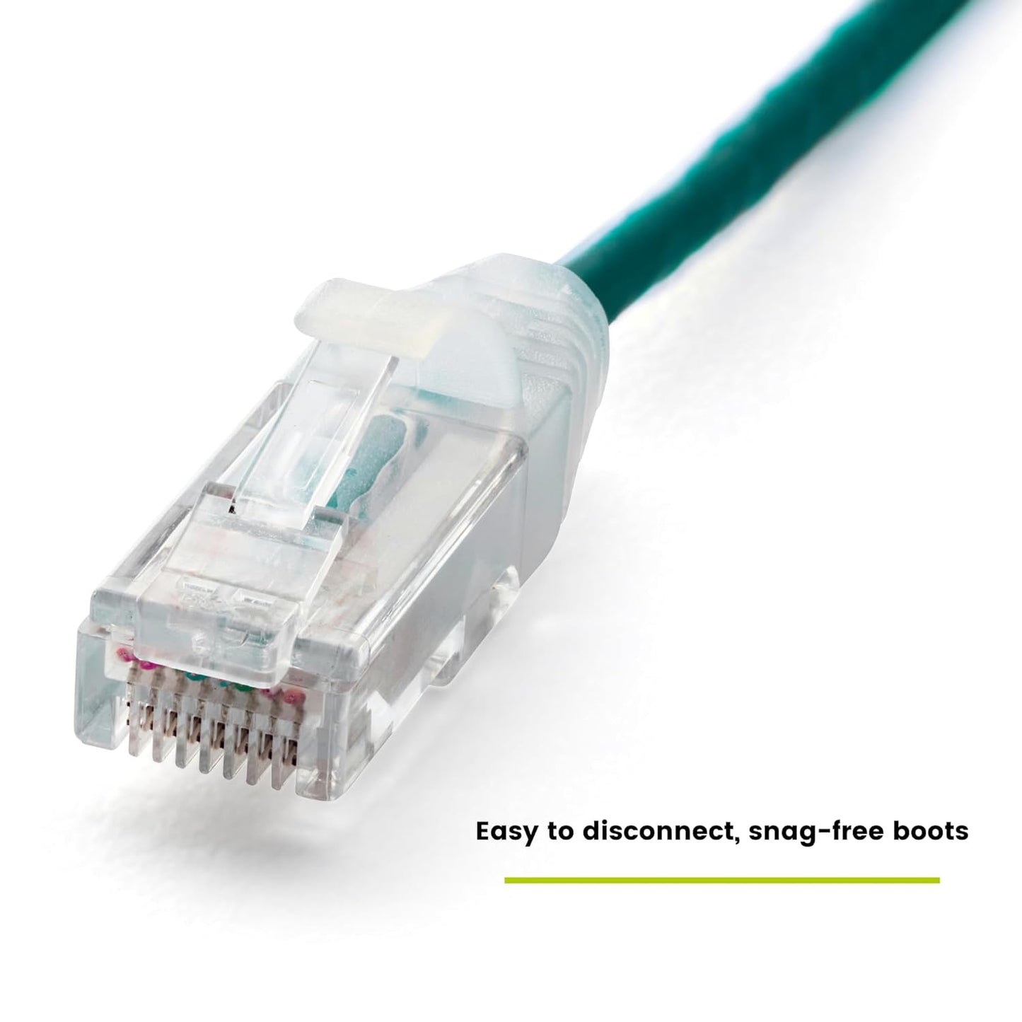 TRUECABLE Cat6 Component Rated Patch Cable, Unshielded (U/UTP), 7ft, Green, 28AWG Solid Copper, Snagless 10G High-Speed Ethernet Cable, PoE++ 4PPoE 100W, UL Listed, RoHS-3, 1 Pack