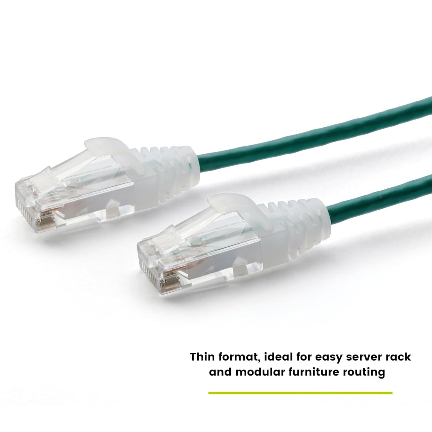 TRUECABLE Cat6 Component Rated Patch Cable, Unshielded (U/UTP), 3ft, Green, 28AWG Solid Copper, Snagless 10G High-Speed Ethernet Cable, PoE++ 4PPoE 100W, UL Listed, RoHS-3, 1 Pack