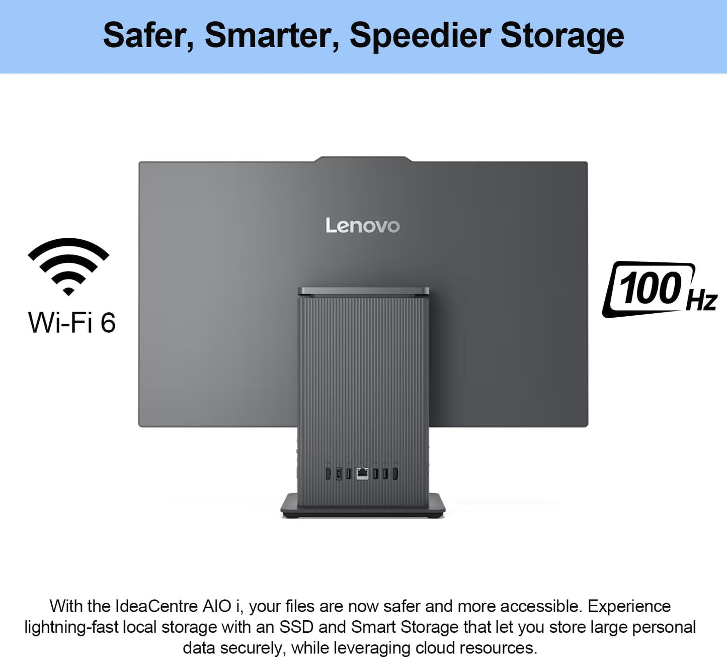 Lenovo 2024 IdeaCentre I Business All-in-One, 27" FHD Touchscreen 100Hz, i5-13420H, 16GB DDR5 RAM, 1TB SSD, Wireless Charging Base, Wireless KB & Mouse, Wi-Fi 6, Windows 11 Pro, Grey