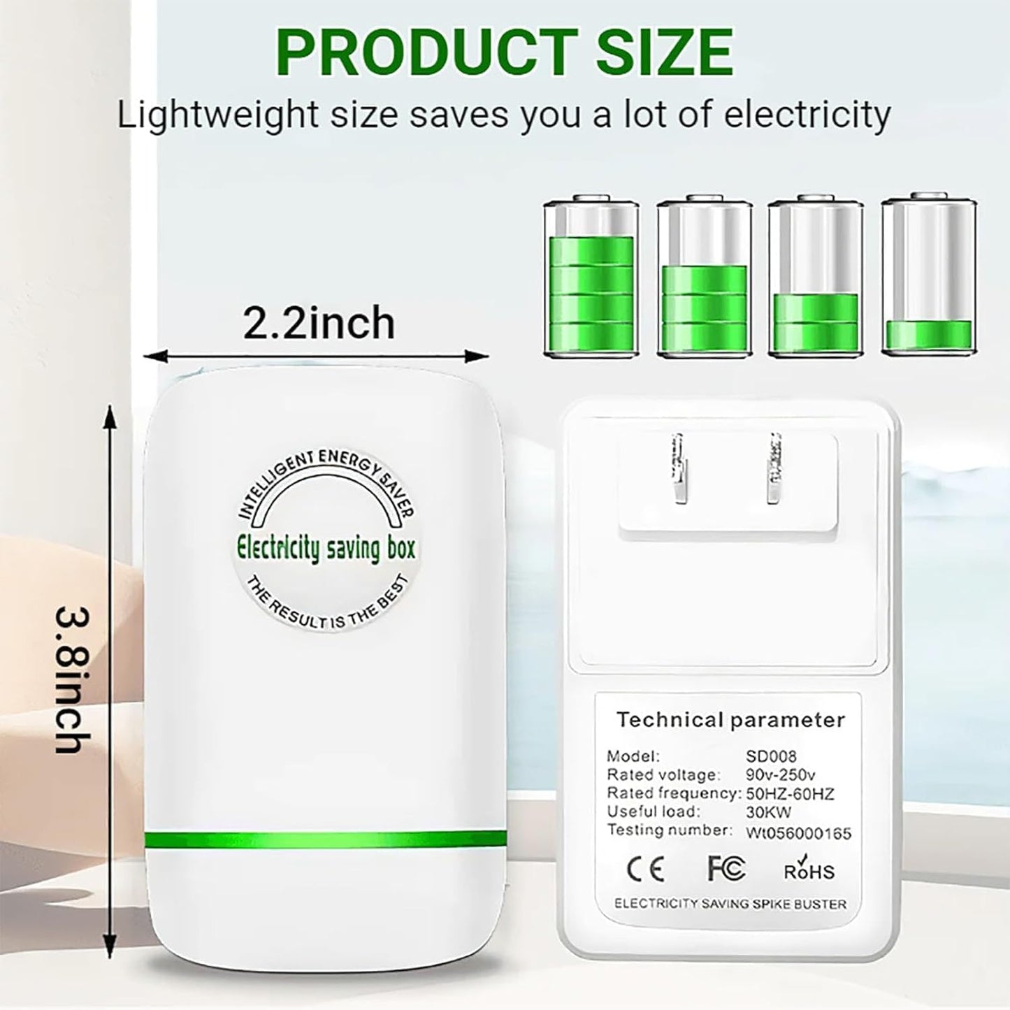 Elon-musk's Electricity Saving Box Stop Watt Stopwatt Energy Saving Device Save Energy Saving Device Energy Saving Power Strip for Home Office US Plug 90v-250v 30kw Rated Green (1PCS, White)