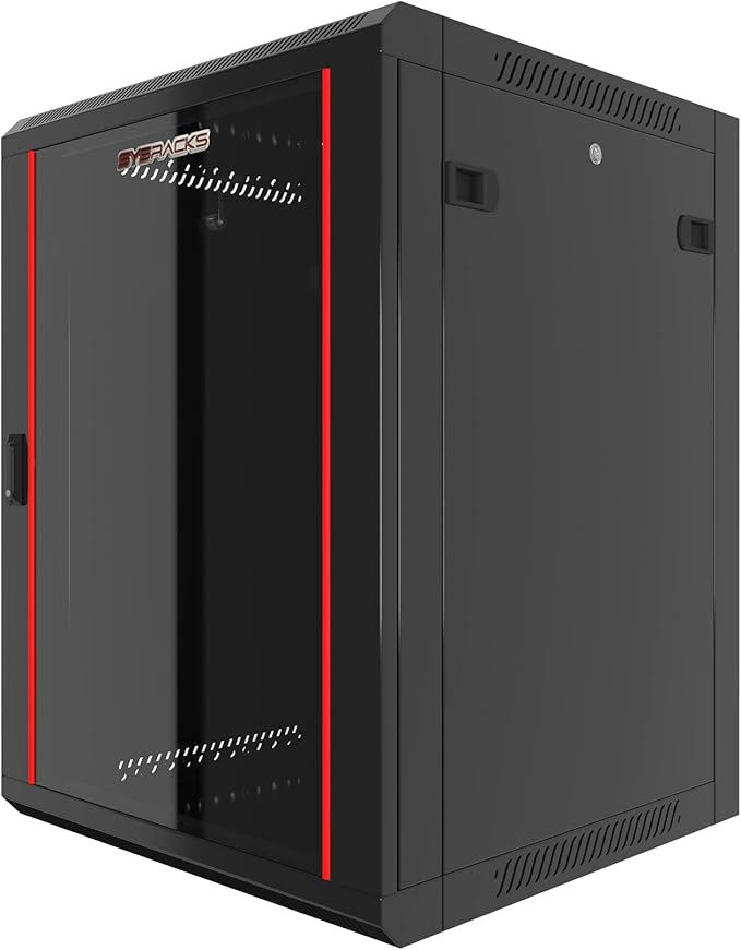 Sysracks Wall Mount Server Rack Cabinet Locking Computer | Cabinet Network Enclosure | Electronics | Security | Audio | Video | AV Equipment| Data Rack | 24-Inch Depth Server Cabinet (15U)