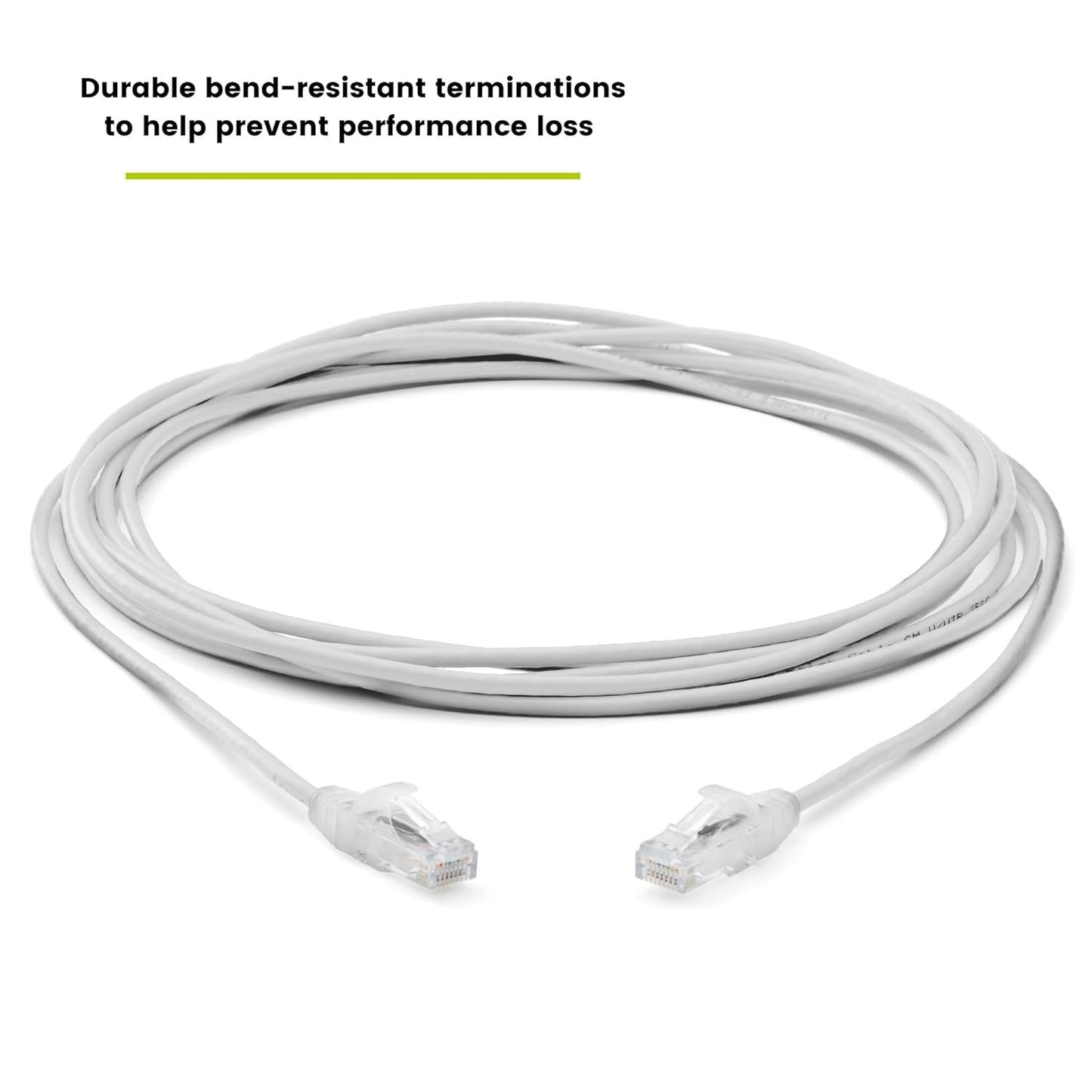TRUECABLE Cat6 Component Rated Patch Cable, Unshielded (U/UTP), 14ft, White, 28AWG Solid Copper, Snagless 10G High-Speed Ethernet Cable, PoE++ 4PPoE 100W, UL Listed, RoHS-3, 1 Pack