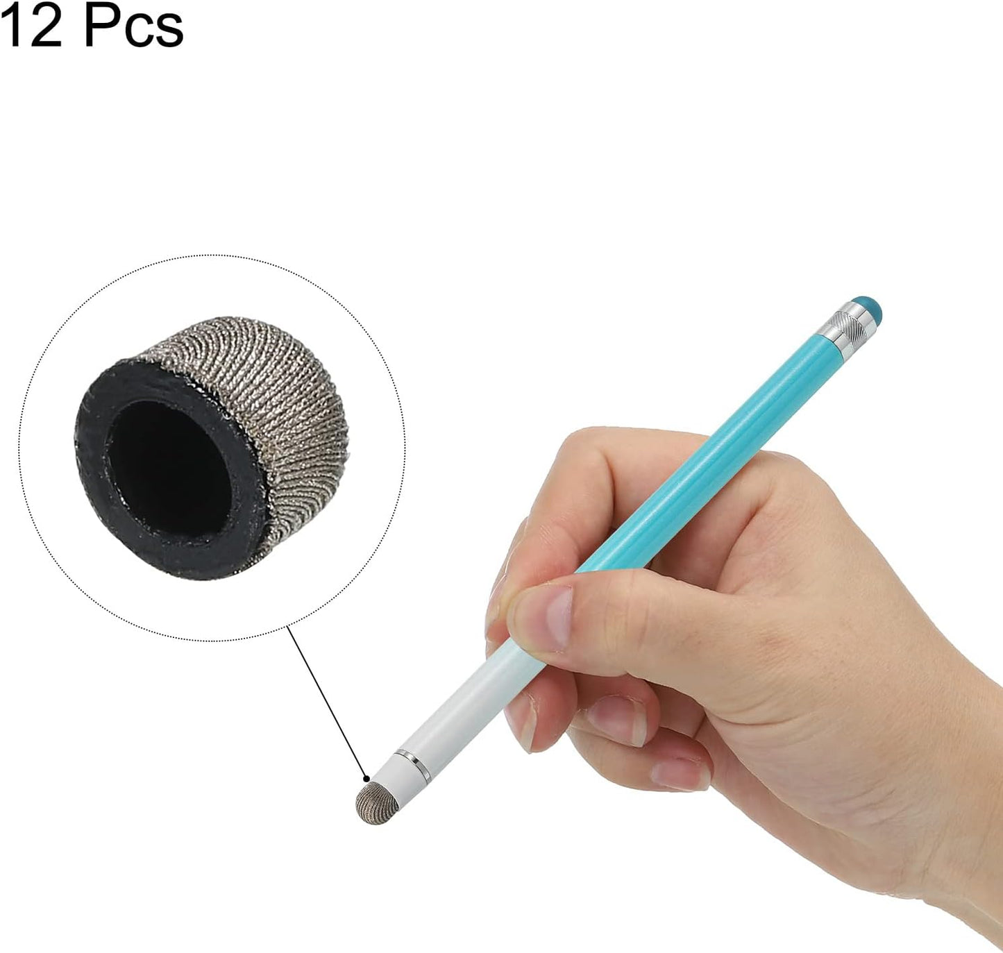 MECCANIXITY 12pcs 7.5mm Stylus Pen Fine Tips Conductive Fiber Capacitive Touch Screen Pens Tip Universal Replacement