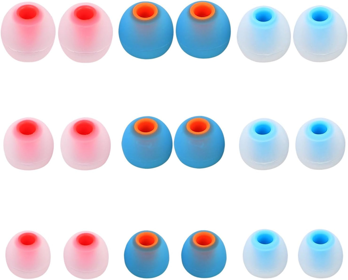 Silicone Replacement Earbud Tips Earbud Covers Ear Tips Fit for in-Ear Headphones (Inner Hole 3.8mm -5.1mm) Earbud Replacement Tips 9 Pairs