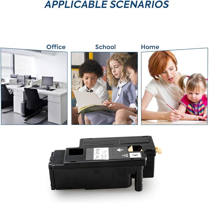 Dell 1250 Compatible Toner Cartridge Replacement for use in Dell 1250c Dell 1350cnw 1355cn 1355cnw 1755nf 1755nfw c1760nw c1765nf c1765nfw Printer (KCMY, 4-Pack)