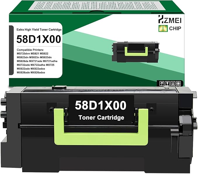 58D1X00 Black Toner Cartridge Extra High Yield Replacement for Lexmark 58D1X00 Toner Compatible with Lexmark MS725 MS823 MS824 MS825 MS826 MX721 MX722 MX725 MX822 MX824 MX826 Laser Printer
