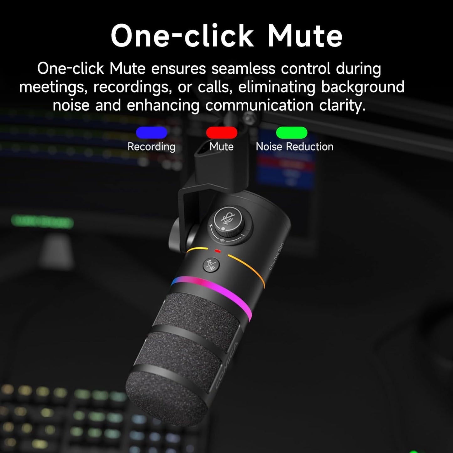 EJoy D10 PRO(A) USB Wireless Gaming Microphone – Boom Arm Mic with Wired/Wireless Modes, XLR/USB-C, Real-Time Monitoring, 45H Battery, RGB Dynamic Mic for Gaming, Streaming, Podcast, Recording (Black)