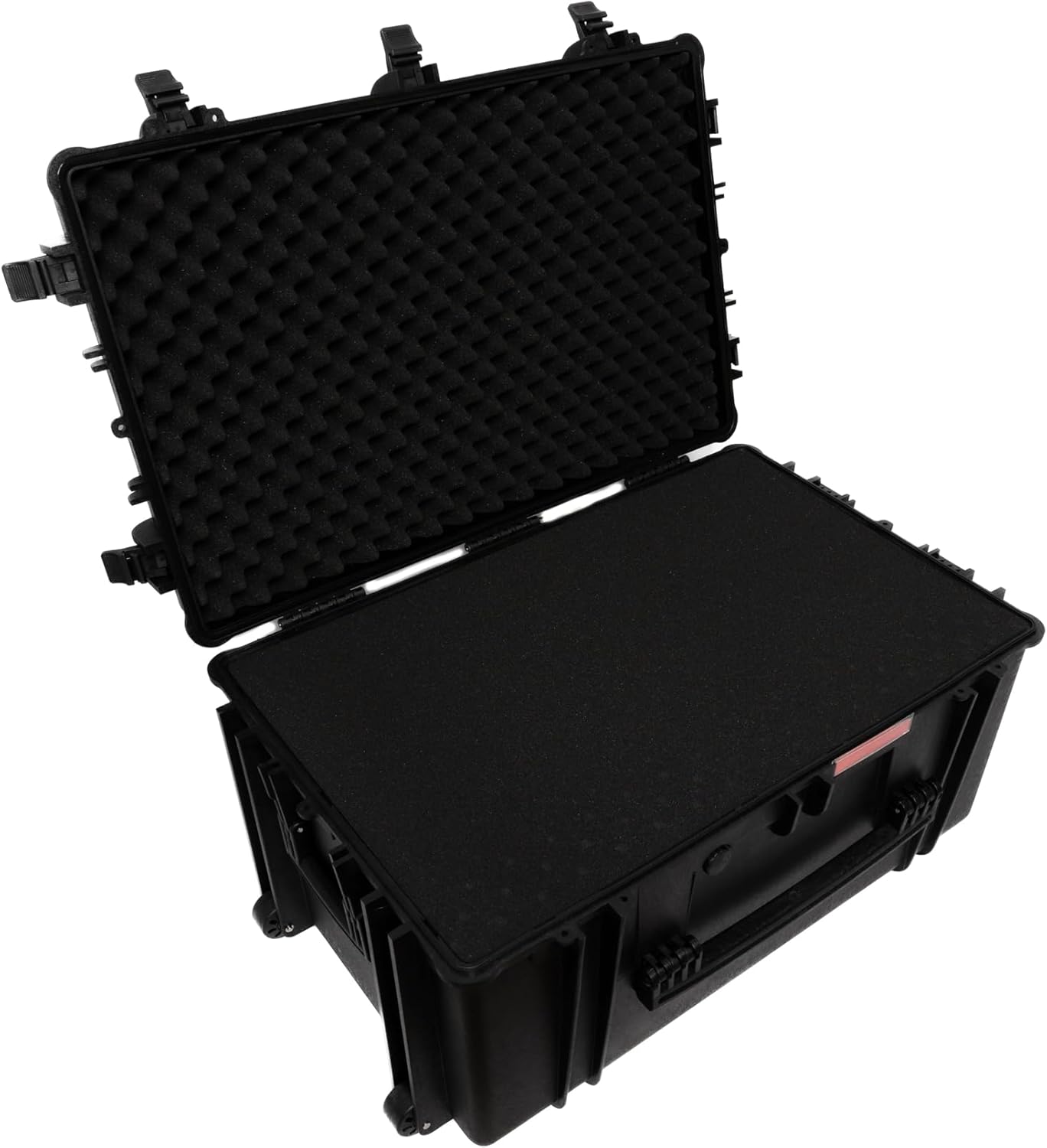 Valkyrie V133 Waterproof Rolling Hard Case with Foam - Camping Storage Box for Cameras, Drones, Accessories - Waterproof Tool Box with Lock Hardware, Large Hard Case (Black, 33.5 x 22.2 x 16.9)