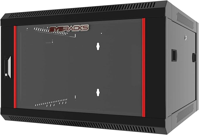 Sysracks Wall Mount Server Rack Cabinet Locking Computer | Cabinet Network Enclosure | Electronics | Security | Audio | Video | AV Equipment| Data Rack | 24-Inch Depth Server Cabinet (9U)