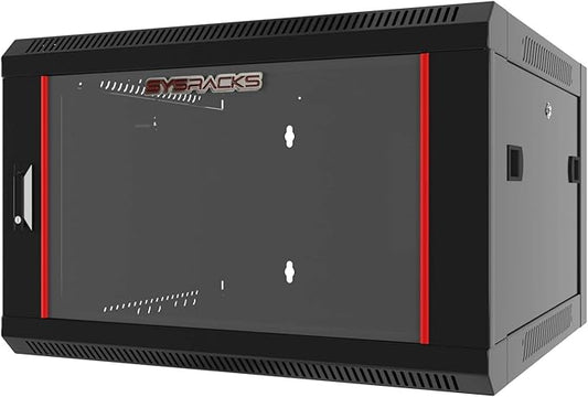 Sysracks Wall Mount Server Rack Cabinet Locking Computer | Cabinet Network Enclosure | Electronics | Security | Audio | Video | AV Equipment| Data Rack | 24-Inch Depth Server Cabinet (9U)