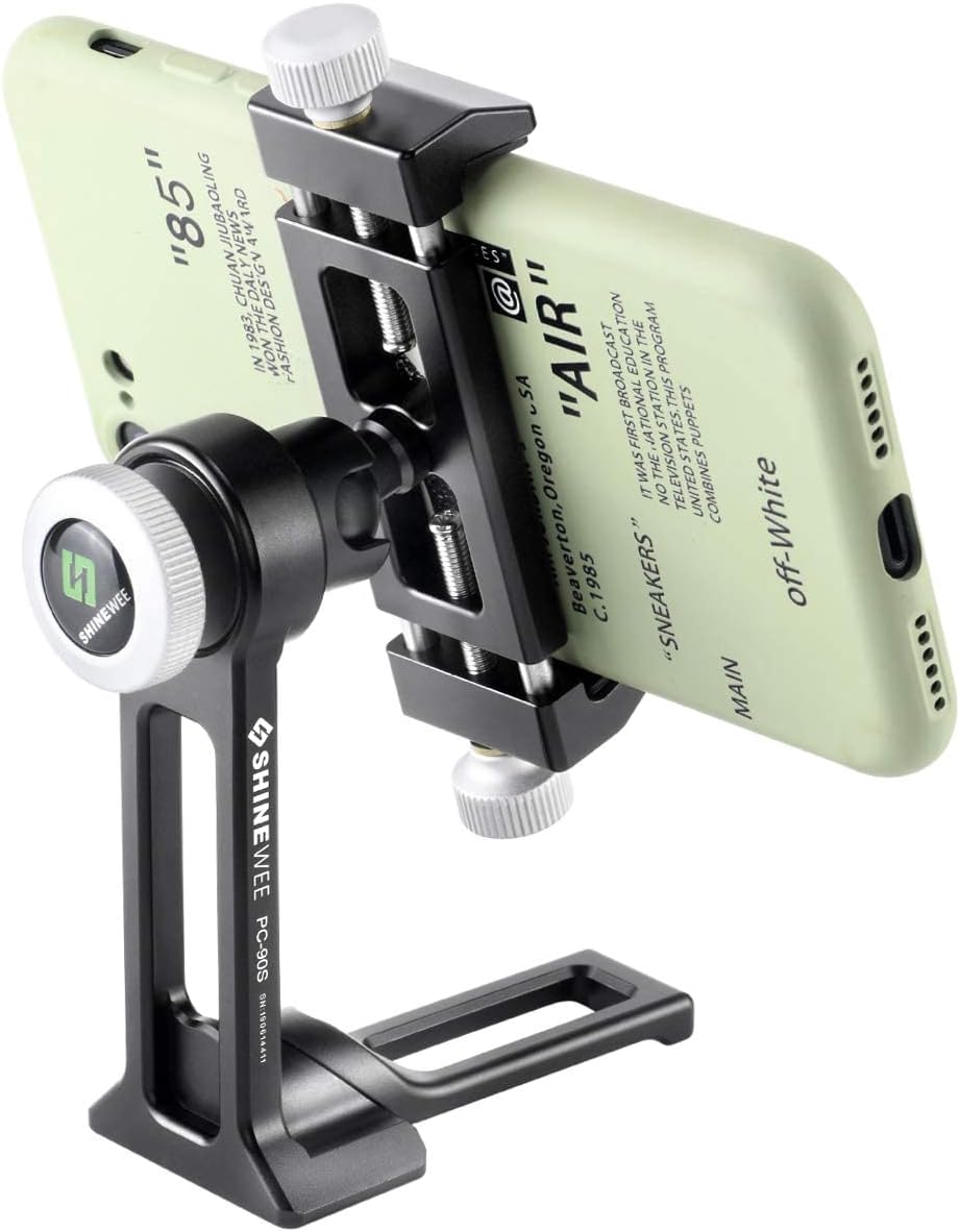 Metal Phone Tripod Mount Adapter, Arca Dovetail and 1/4" Screw Mount,Adjustable Vertical and Horizontal Dock for Samsung Galaxy, iPhone, and Other Smartphones Holder