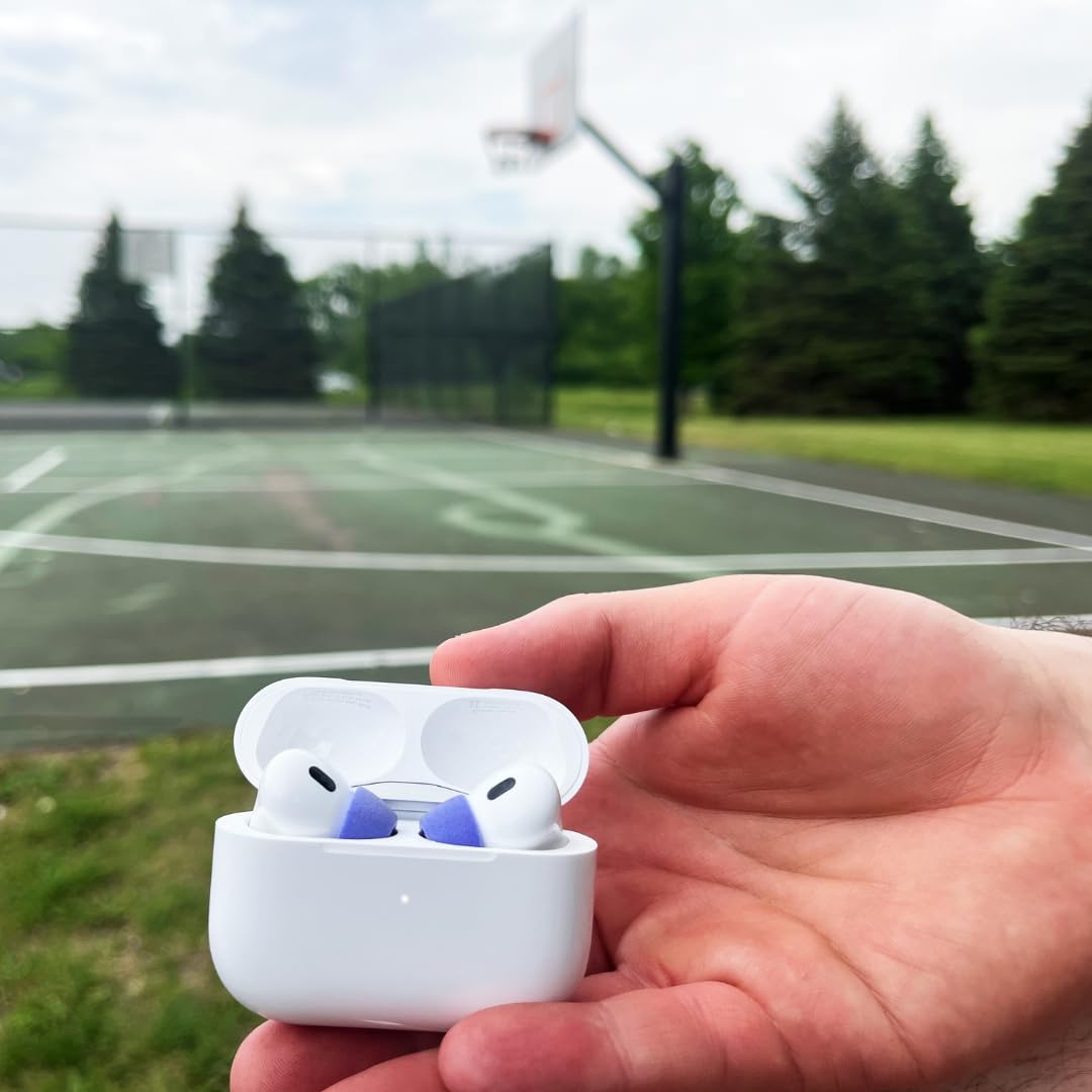 Comply Memory Foam Replacement Earbud Tips for Apple AirPods Pro 1 & 2 | Ultimate Comfort, Secure Fit, Superior Noise Isolation | Anti Slip, Prevent from Falling Out | Blue (S/M/L) (3 Pairs)