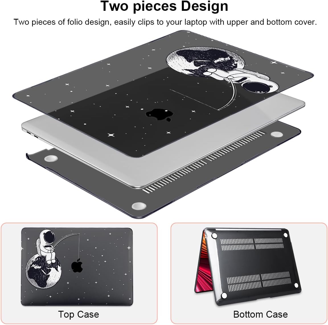 Compatible with MacBook Pro 13 inch Case 2022 2021-2016 A2338 M2/M1 Chip A2251 A2289 A2159 A1989 A1706, Pattern Plastic Hard Shell Keyboard Cover Screen Film Webcam Cover, Astronaut Earth