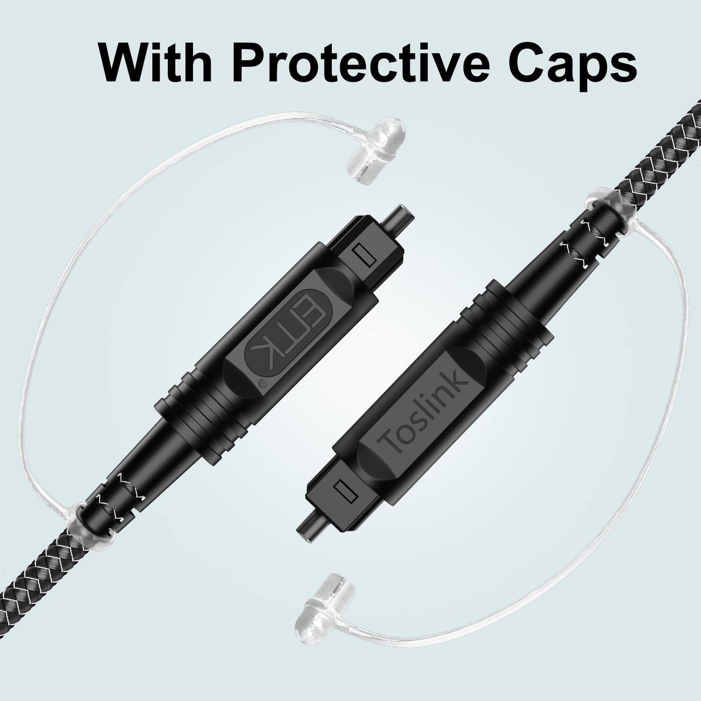 EMK Digital Optical Audio Cable [4 Feet/1.2M] - Slim Nylon Braided Toslink Fiber Optic Cable for Sound Bar, TV, Home Theater, PS4, Xbox, Blu-Ray Player & More - High-Speed SPDIF (Black1)