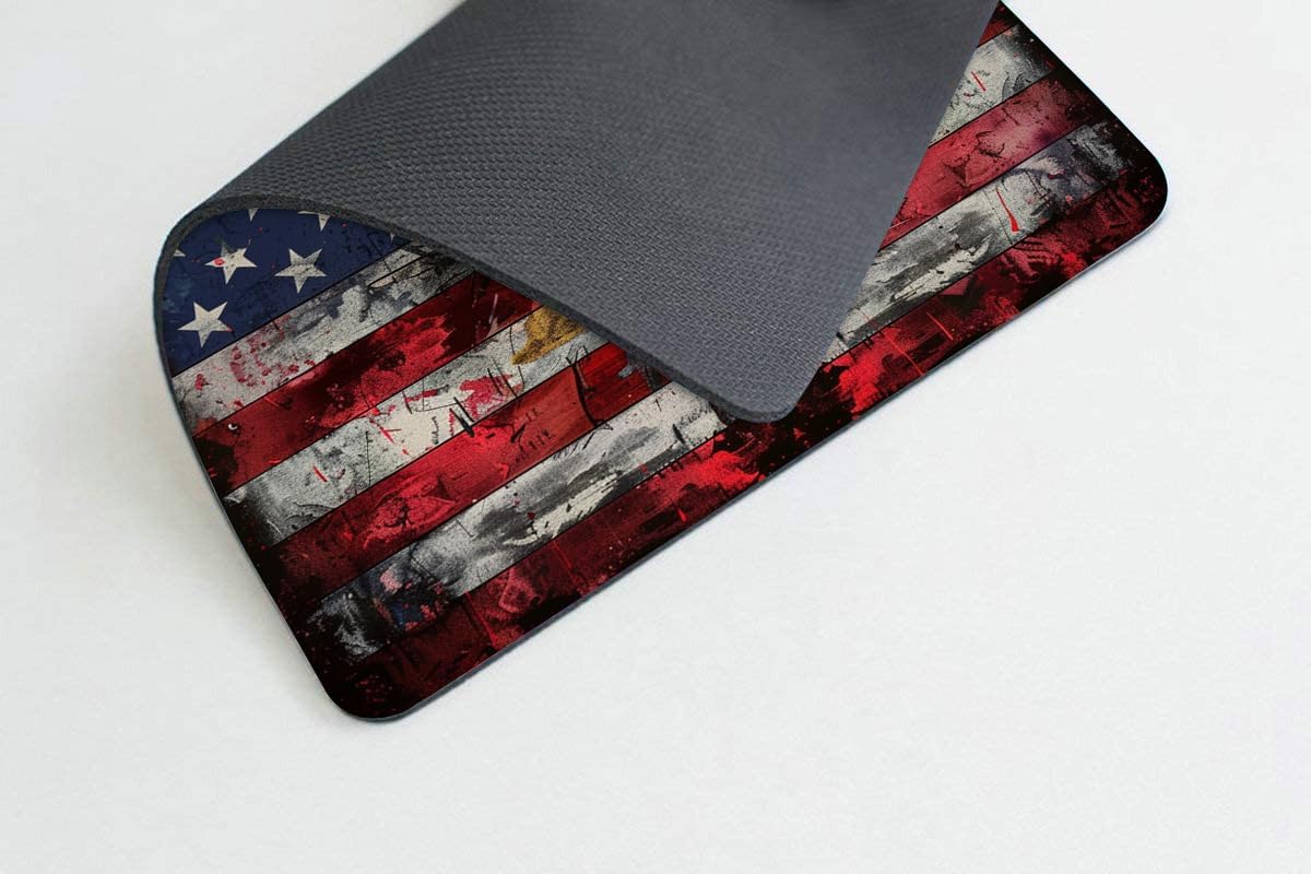 Square Mouse Pad Colorful Deer and National Flag-1,Gaming Mouse Pads for Desk,Soft Computer Waterproof Non-Slip Mouse Mat