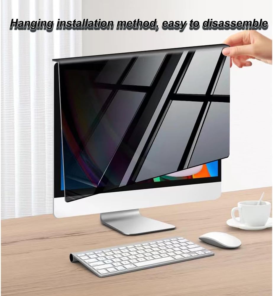 24 inch Hanging Monitor Computer Privacy Screen Filter, Anti Glare Blue Light Screen Protector Panel, Computer Screen Privacy Shield for Widescreen Monitor, 24 inch 16:10 Aspect Ratio