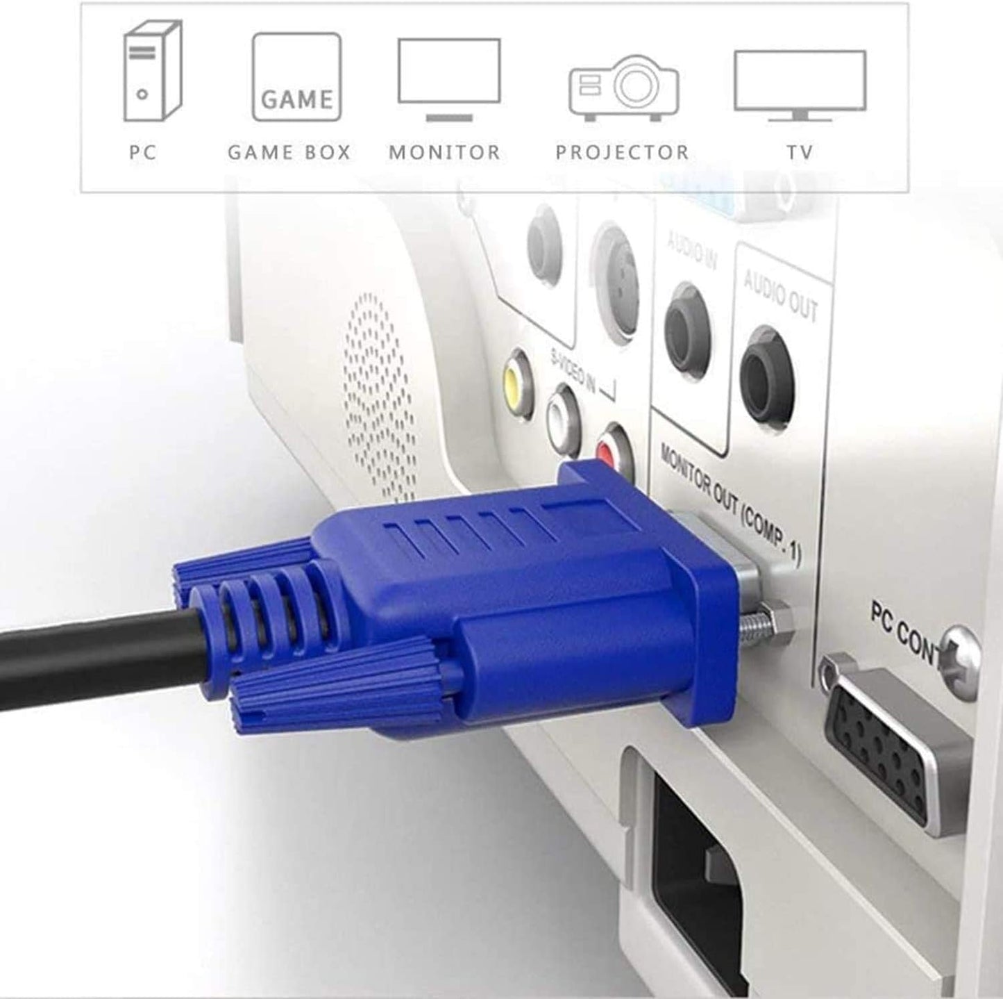 PASOW VGA to VGA Monitor Cable HD15 Male to Male for TV Computer Projector (6 Feet)