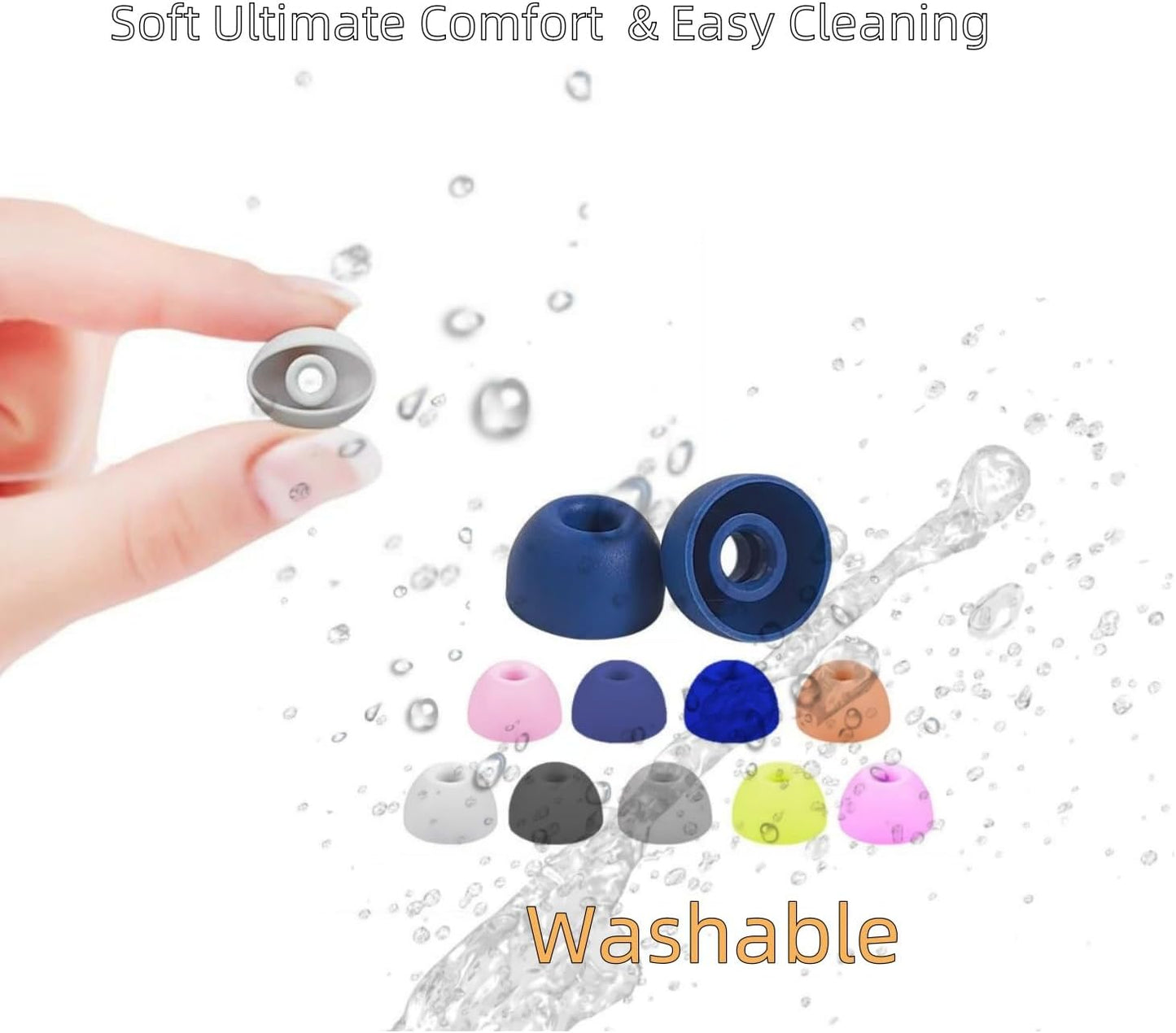 Replacement Ear Tips for Beats Fit Pro, Beats Studio Buds+, Beats Studio Buds, Beats Solo Buds Silicone Earbuds Washable Noise Isolation, Fit in The Charging Case, 6 Pairs S/M/L (Sage Gray)