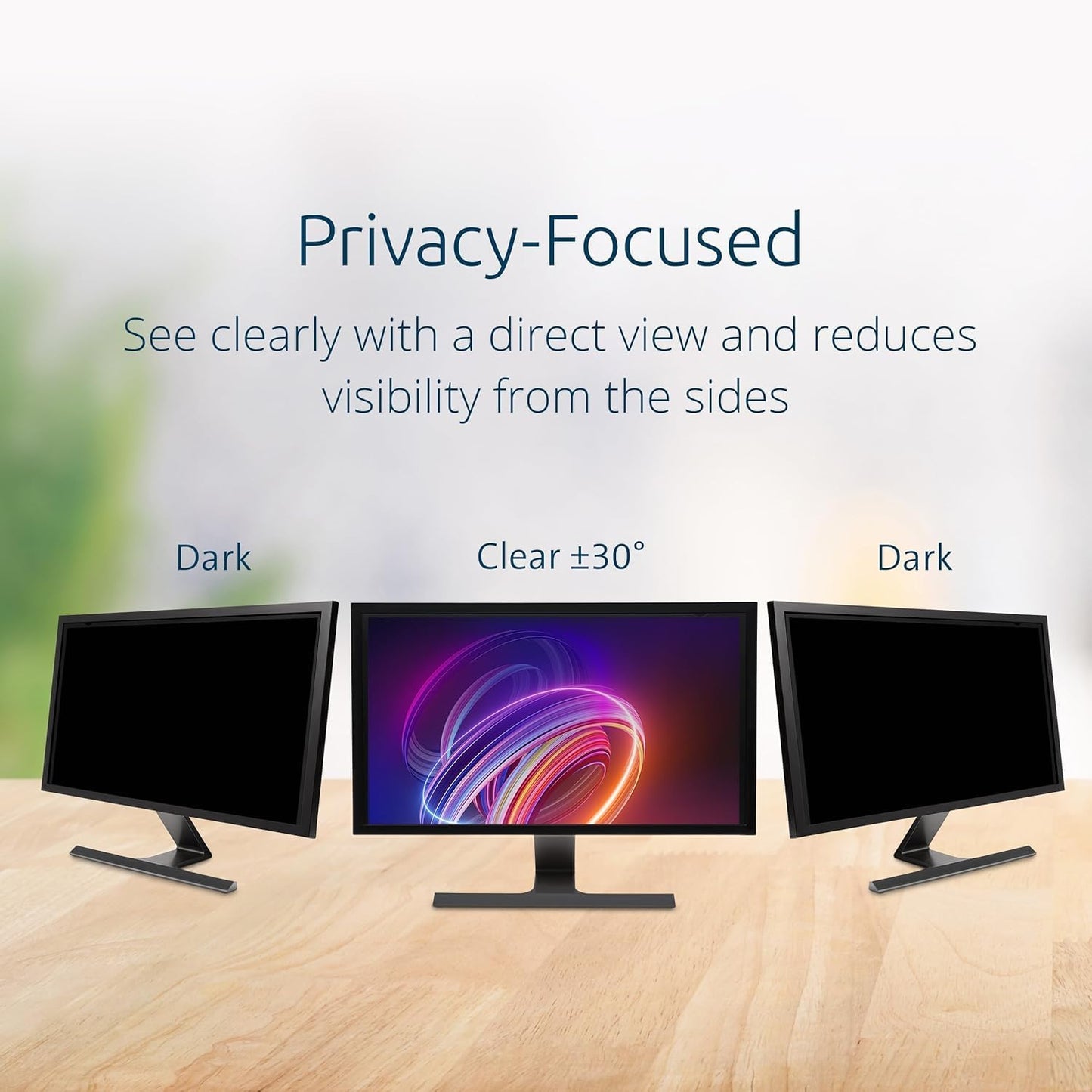 Kensington 24 inch Computer Privacy Screen for Desktop, 16:9 Widescreen Monitor, FP240W9 Anti-Glare Blue Ray Reduction Computer Privacy Filter for Dell Asus Acer LG Samsung AOC Monitors, K55413WW