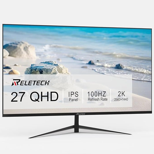 27 Inch QHD (2560x1440) Gaming Office Computer Monitor, 2K 100Hz Refresh Rate IPS Panel, 1000:1 Contrast Ratio, HDMI and DisplayPort（G27D Air Vision）