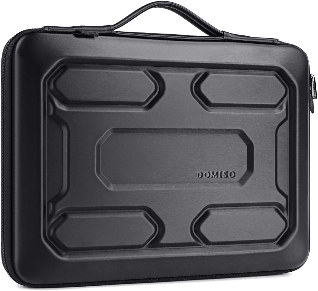 DOMISO 17 inch Laptop Sleeve with Handle Shockproof Computer Bag Waterproof EVA Protective Carrying Case for 17.3" MSI GS73VR Stealth Pro/HP Envy 17/LG Gram 17"/ROG Strix GL702VS, Black