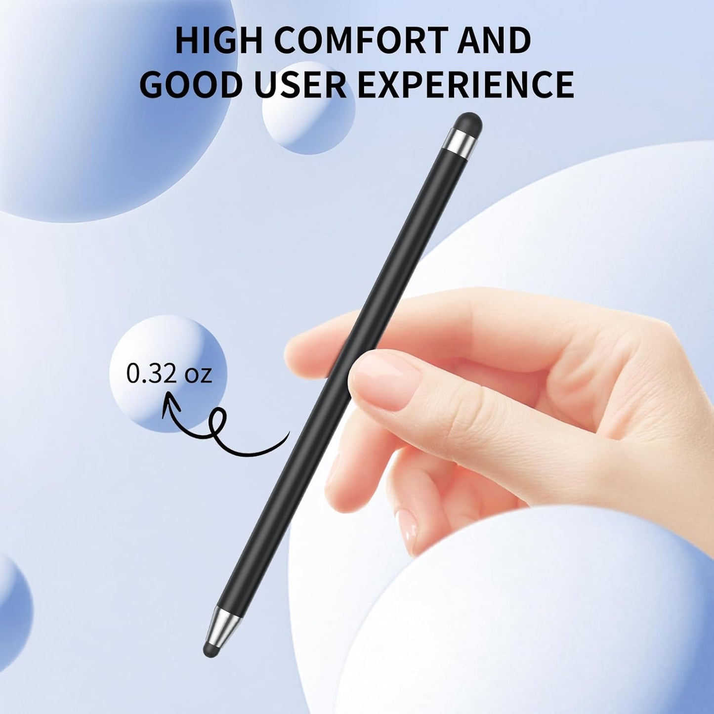 Stylus (10Pcs), Stylus Pen for Touchscreen, High Precision and Sensitivity Stylus Pen for iPad/iPhone/Samsung/Android Smartphone and Tablets, Compatible with All Capacitive Touch Screen (White)