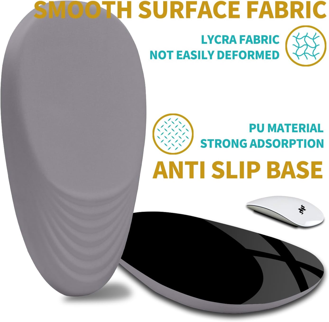 Hokafenle Ergonomic Mouse Pad Wrist Support with Stepped-Wedge Design, Wrist Rest Pain Relief Mousepad Filled with Memory Foam, Carpal Tunnel Mousepad for Wireless Mouse(12x8 inch, Light Purple Grey)