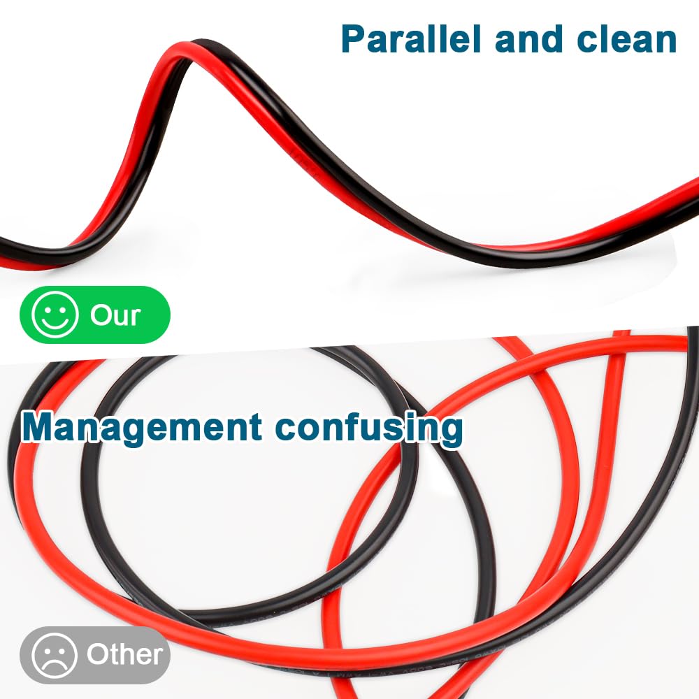 6 Gauge Wire 2 Conductors Copper Wire, 6 AWG Battery Cable Oxygen Free Copper Wire for Solar Panel, Automotive, Trailer, RV and Speaker (6 Gauge 30FT)