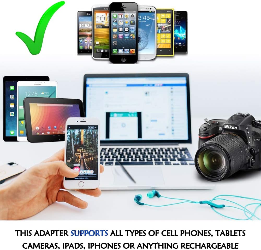 Ceptics India Travel Plug Adapter (Type D) for Pakistan, Nepal, Bangladesh - 3 Pack [Grounded & Universal] (GP-10-3PK)