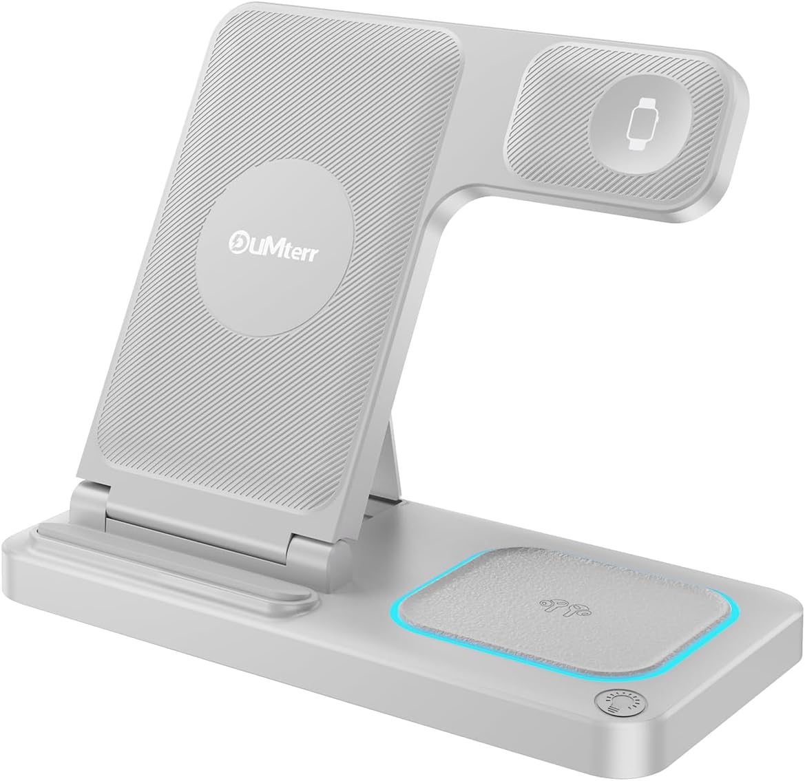 DUMTERR 3 in 1 Wireless Charger for iphone 16 15 14 13 12 11 XR 8, Apple Charging Station for Apple Watch 10/9/Ultra/8/7/SE/6/5/4 & AirPods Series, Wireless Charging Station for Multiple Devices Apple