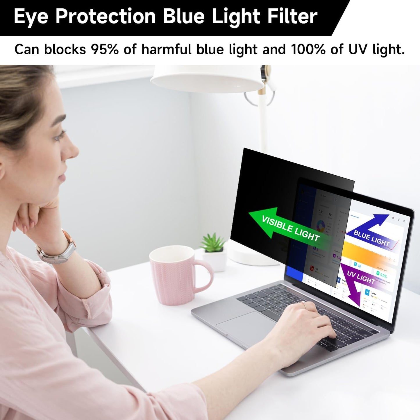17.3 Inch 1920x1080 Laptop Privacy Screen Filter, Anti Blue Light Glare & Anti Scratch Computer Privacy Shield for 17.3" with 16:9 Aspect Ratio Laptop