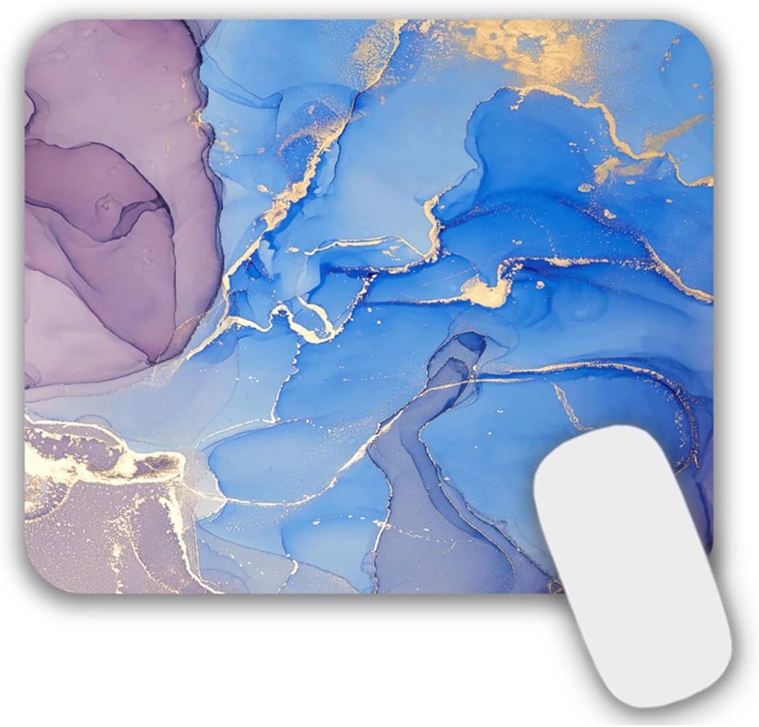 Mouse Pad, Gaming Mouse Pad, Non-Slip Rubber Base Mouse Mat with Designs for Laptop, Computer & Office, 9.5 x 7.9 x 0.12 inches (Marble 6)