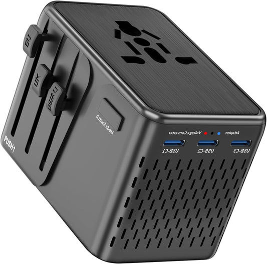 Travelconverter Adapter Voltage Converter That Steps Down 230 Volts to 120 Volts for use in Over 200 Countries,Including The U.S., U.K., Europe, and Australia(Black)