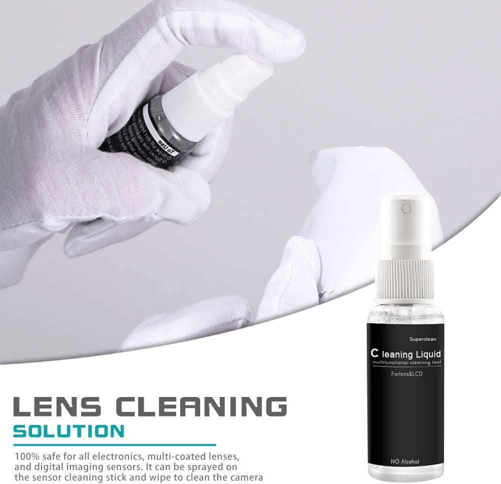 Professional Camera Cleaning Kit (with Waterproof Case),Including Cleaning Solution/5 APS-C Cleaning Swabs/Lens Pen/Air Blower/Cleaning Cloth for DSLR Cameras(Canon,Nikon,Sony)