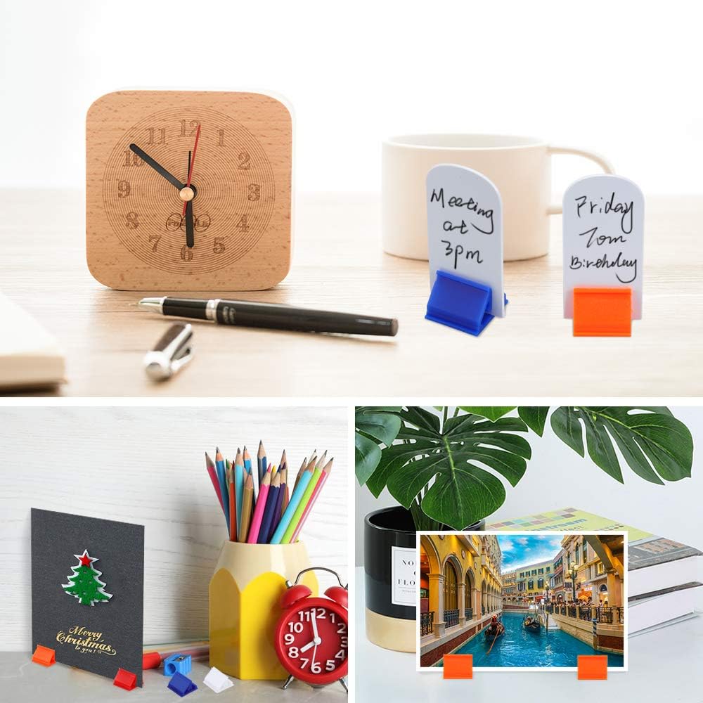 Meetory 112 Pcs Blank Game Board Markers and Game Card Stands with Black Marker Pens, 65 Plastic Token Cards with 45 Multi-Color Card Stands for DIY Board Game Party Favor