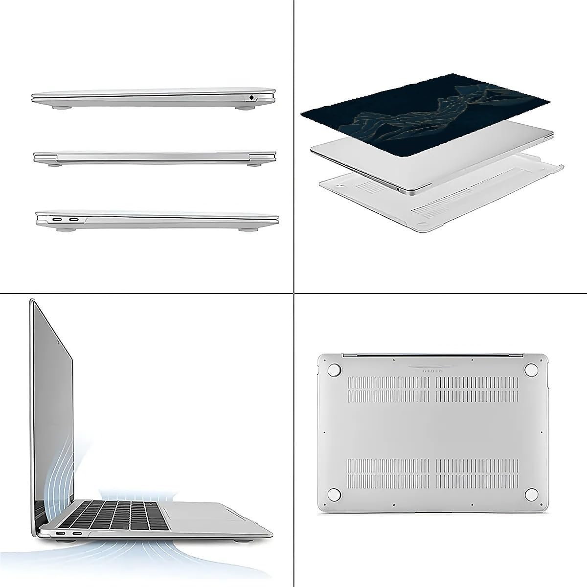 Compatible with MacBook Air 13.3 13.6 Inch Case 2022 2021 2020 2019 Plastic Hard Shell Case Cover,13.3 Pro(A1706/A1708/A1989/A2159/A2289/A2338), Dark Mountains
