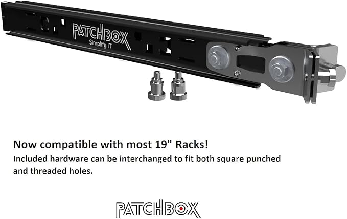 PATCHBOX Setup.exe 2 Installation Tool - Quick Mount for Patch Panel, Computer Cabinet, Server, Network Racks and Laptops - Compatible with 19” Rails, Square and Threaded Holes - Supports 50kg/100lb