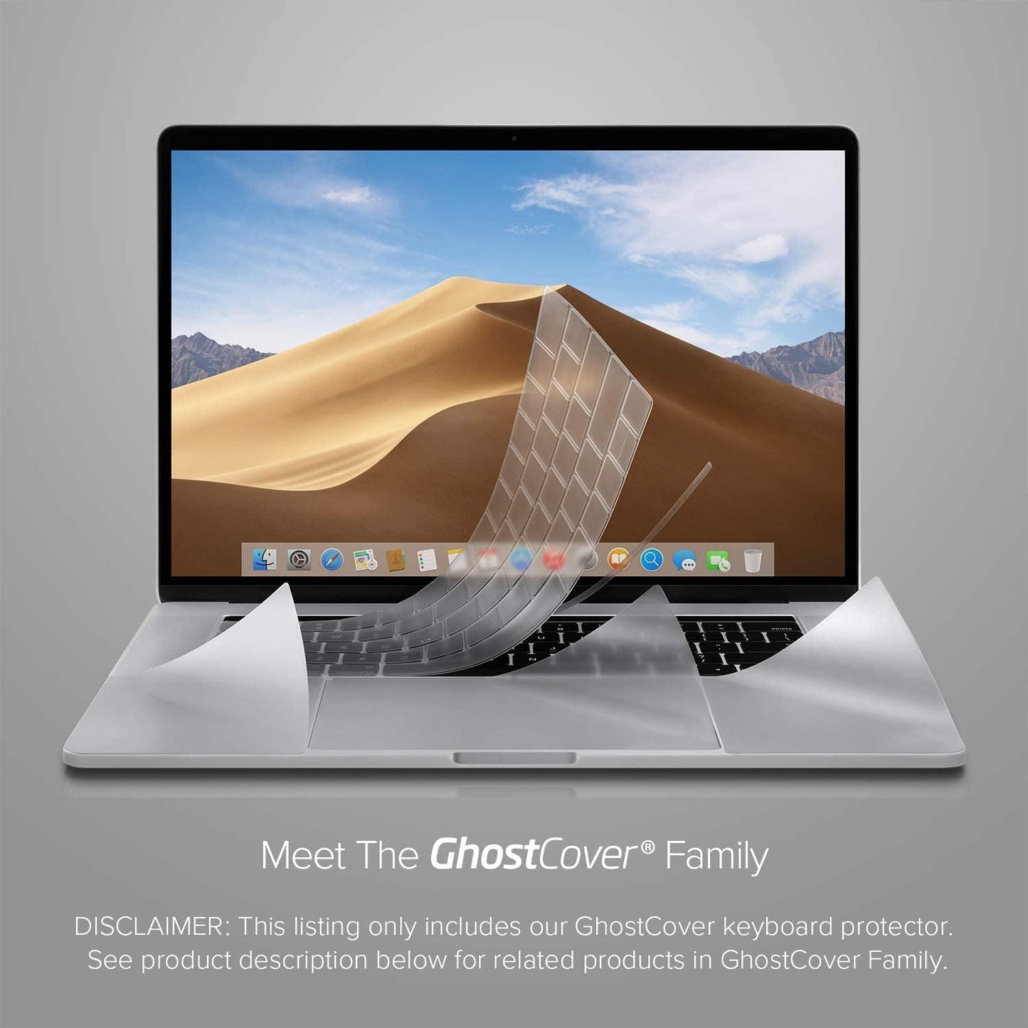 GhostCover Original Premium Ultra Thin Keyboard Cover Protector, Compatible with 2025 2024 2023 2022 2021 M4/M3/M2/M1 Pro/Max MacBook Pro 14/16, M4/M3/M2 MacBook Air 13/15, US ANSI Layout, Clear