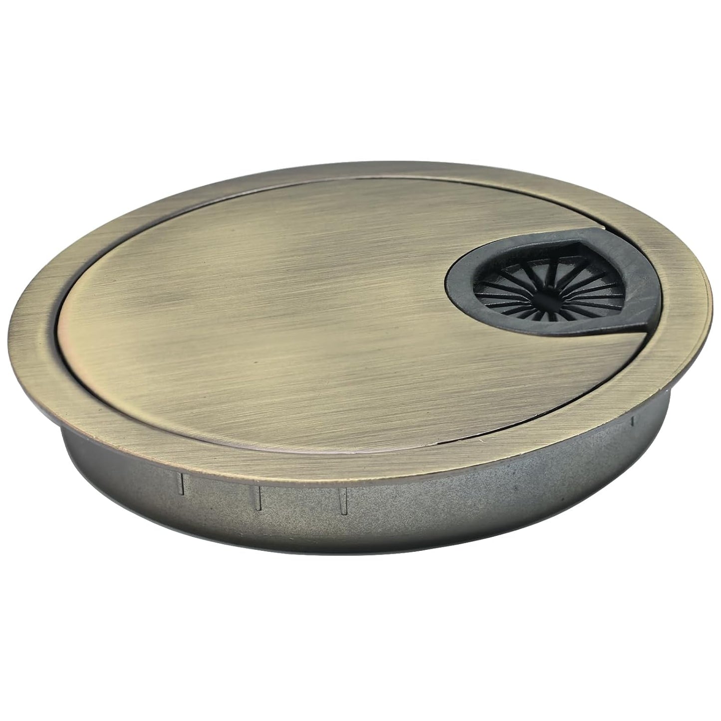 1 Pcs Desk Grommet 3-1/8" / 80 mm, Desk Cord Hole Cover, Cable Grommet Metal Zinc Alloy Materilal, Desk Hole Grommet for Home & Office Pc, Detachable Cable Cord Organizer-Bronze