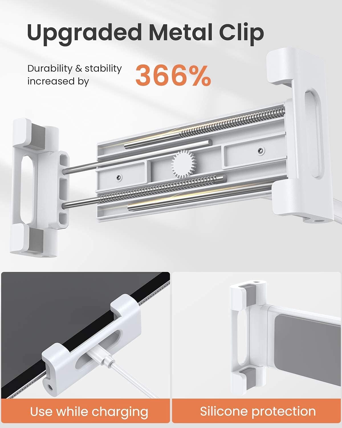 LISEN Tablet Stand Tablet Holder, Adjustable iPad Stands for Desk, Stand for iPad Thick Case Friendly iPad Stand Holder Compatible with(4.7-13") Tablets, Phones