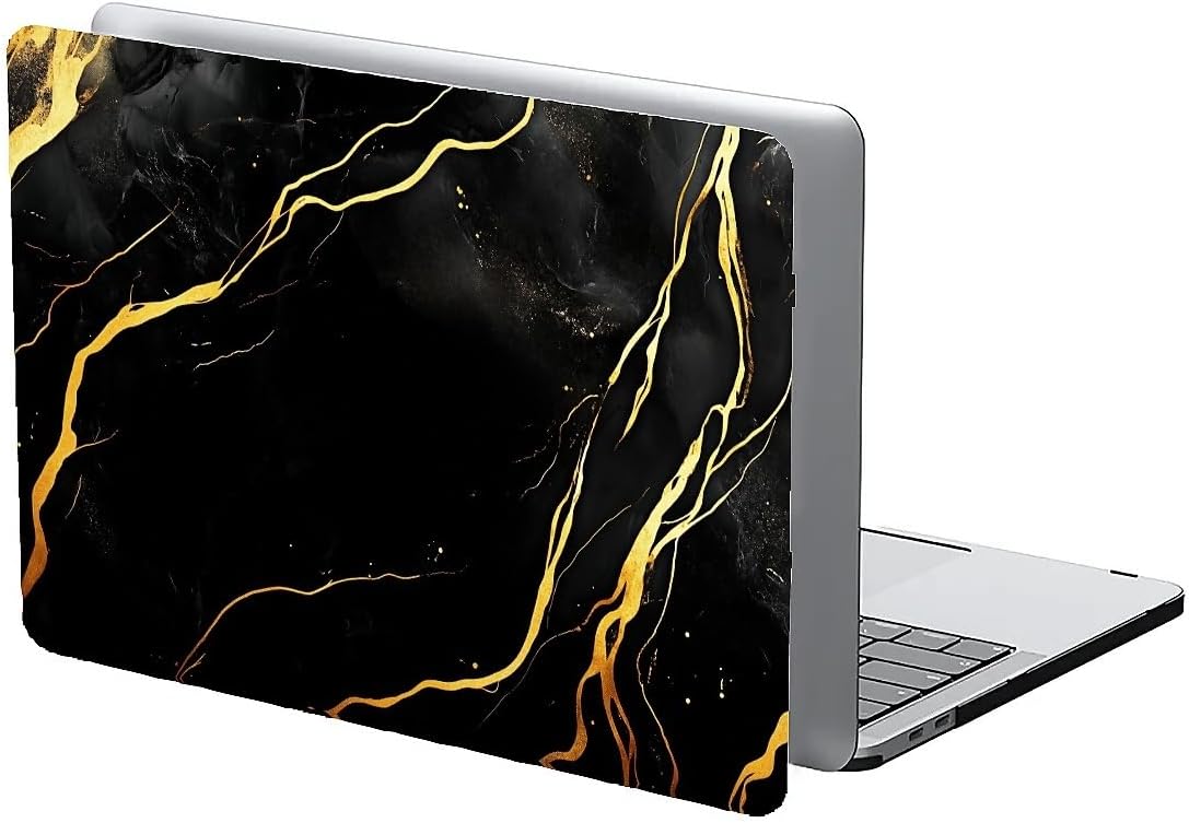 Compatible with MacBook Air 13.3 13.6 Inch Case 2022 2021 2020 2019 Plastic Hard Shell Case Cover,13.3 Pro(A1706/A1708/A1989/A2159/A2289/A2338), Black Marble