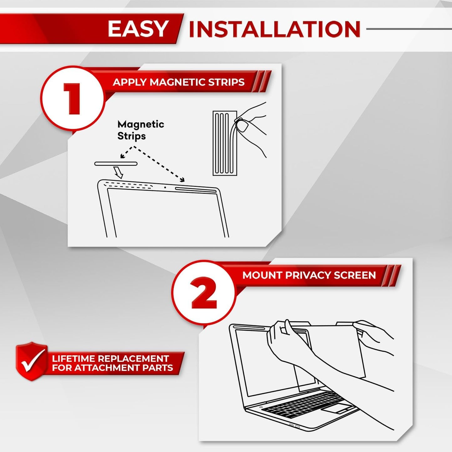 Magnetic Laptop Privacy Screen 14 Inch 16:9 - Removable Computer Privacy Filter Shield and Protector