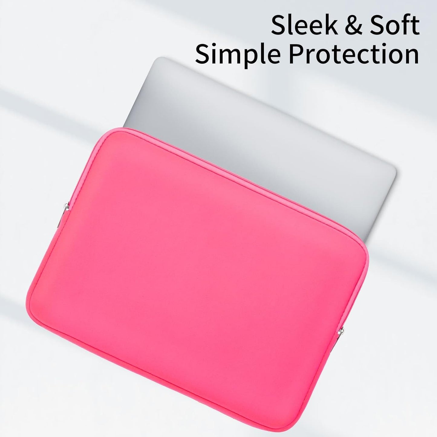 RAINYEAR 13 Inch Laptop Sleeve Compatible with 13.3" MacBook Air/Pro M1 M2 M3 M4 A3240 A3113 A2681 A2337 A1932 A2179 A2338 A1706 A1708 Carrying Protective Cover Soft Case(Bright Pink,Upgraded Version)