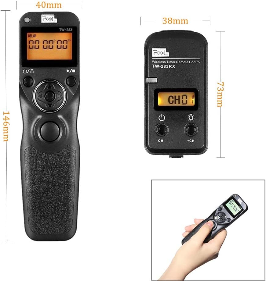 Pixel Wireless Shutter Release Timer Remote Control TW283-90 Compatible with Fujifilm GFX50S X-Pro2 X-H1 X-T2 X-T1 X-T10 X-T20 X-T100 X-E2S X-E2 X-M1 X-A3 X-A2 X-A1 X-A10 X100F X100T X70 X30 XQ2 XQ1
