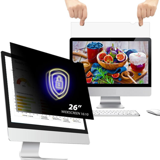 26 Inch - 16:10 Aspect Ratio - Computer Privacy Screen Filter for Widescreen Monitor - Anti-Glare - Anti-Scratch Protector Film - Protects Your Eyes from Harmful Glare and Blue Light