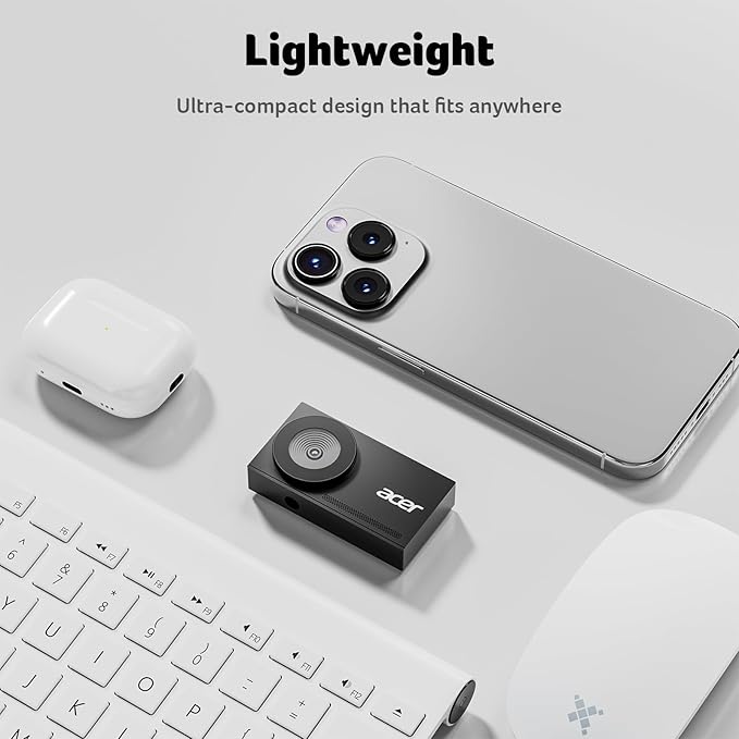 acer 4K Webcam for PC/Mac with All-Metal Unibody Sculpted, Sony 1/2" Sensor, PDAF, 2 Noise Reduction Mics, Privacy Cover, Lightweight, Fast Cooling, Streaming Camera for Live Meeting Commerce Gaming