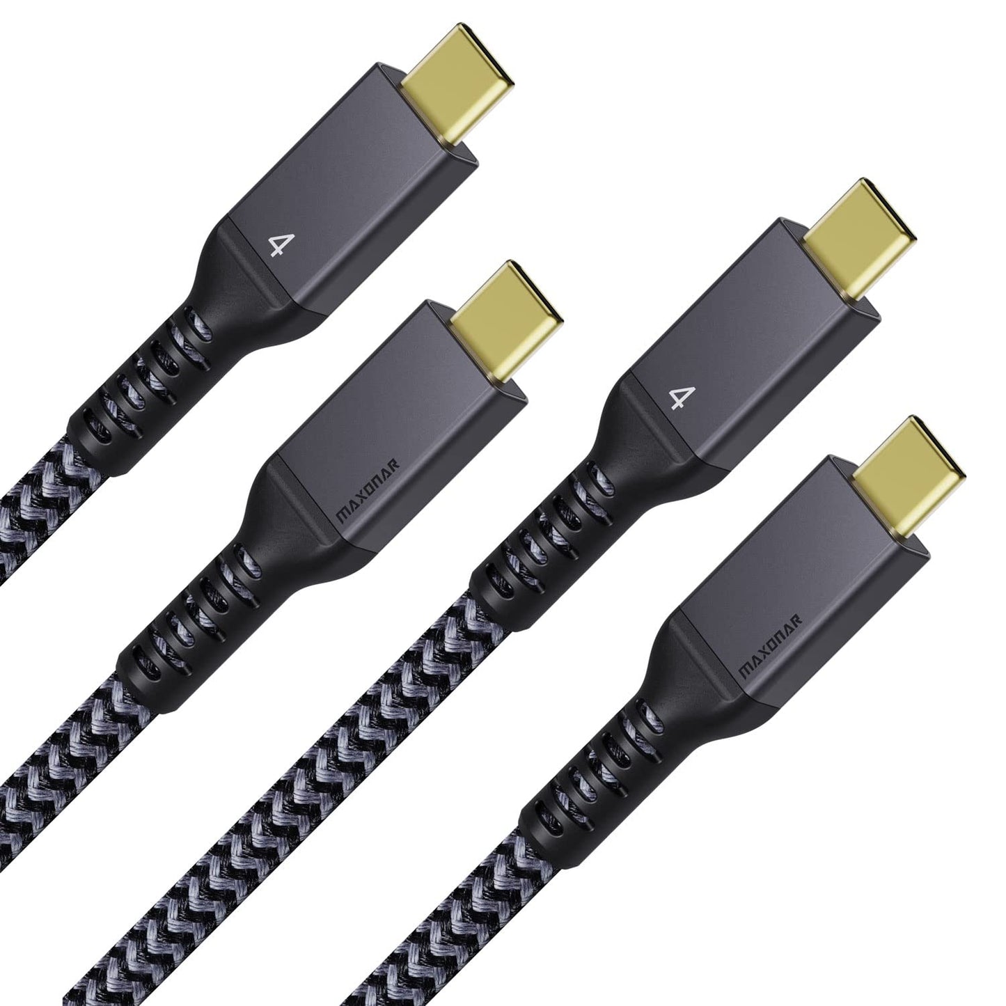 Maxonar [2 Pack 3.3FT] Thunderbolt 4 Cable with 40Gbps Sync, 240W Charging, 8K/5K@60Hz Display for MacBook, SSD, iPhone 16/15, Docking, eGPU, Monitor