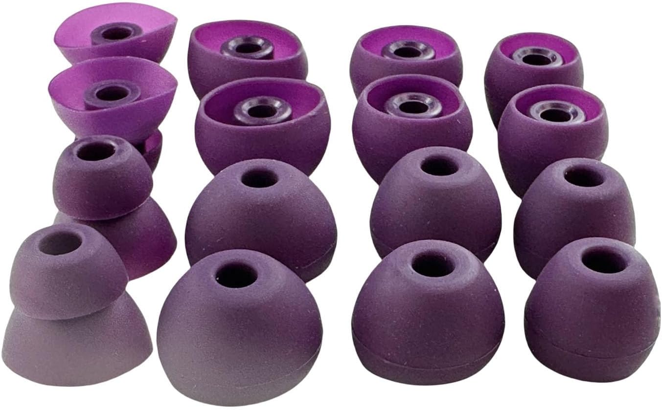 Replacement Ear Tips for Beats Urbeats2.0 Tour2.0 ibeats Beats x, Beats Flex Secure Fit for Powerbeats Pro Silicone Earbuds Washable Sweat-Resistant Noise Isolation 8 Pairs (Purple)